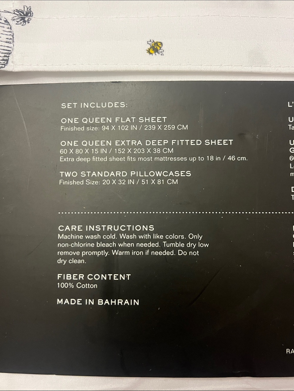 Ralph Lauren Bee Beehive Sheet Set Queen new White Flat, Fitted. 2 Pillow Cases - Picture 4 of 6